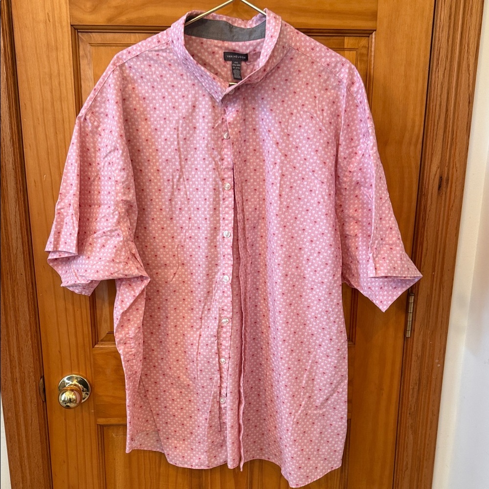 Van Heusen Pink Patterned Casual Button Down Shirt - image 1